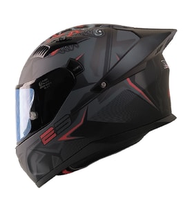 Motosiklet Kask Ece 22.R06 Double Vizörlü Full Face Spoiler Motor Kaskı Beast Black