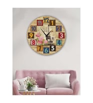 bilge Retro Tasarımlı Duvar Saati 35 x 35 CM (Karışık)