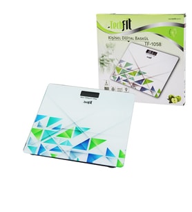 DESENLİ CAM TEMPERLİ DİJİTAL BASKÜL TERAZİ 180KG/100GRLCD EKRAN - SENSÖR (5343)