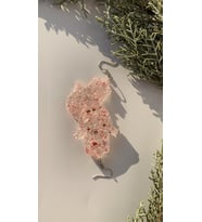 Epoksi İçine Pembe Glitter Süs Tırtıklı Kristal Desen Fatma Ana Eli Gümüş Aksesuar Küpe El Yapımı