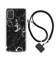 Samsung a71 A72 A73 A7 A9 2018 C7 C9 Kılıf Boyun Askılı Silikon Black Hole Marble 1387