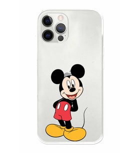 Apple iPhone 12 Pro Uyumlu Kamera Korumalı Tıpalı Kapak Mickey Mouse TasarımlıŞeffaf Kılıf
