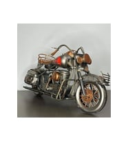 El Yapımı 36 cm Metal Alev Desenli Chopper Motosiklet Model – Metal Biblo & Vintage Maket (Standart)