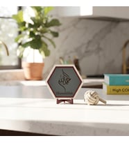 Sanatsal hat yazısı ile Elhamdülillah masaüstü dekoru, ev ve ofisleriniz için özgün ve modern bir tasarım 10x10 cm, Kül Gri