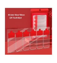 Kolay Açılır Güçlü Çift Taraflı Hazır Kesim Yaprak Bant 60'lı Paket 18x50mm