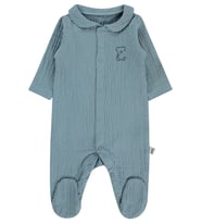 Civil Baby Yakalı Ayıcık Baskılı 1-9 Ay Tulum - Ekru