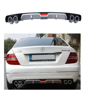 Mercedes W204 Difüzör Arka Tampon Eki 4 Egzoz Çıkışlı