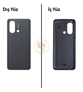 Xiaomi Redmi 12C Grafit Grisi Arka Pil Kapağı Batarya Kapağı Lazer Kesim Back Cover