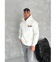 Kışlık Üç İplik Kapşonlu SweatShirt - Beyaz