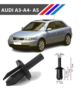 Audi A3 A4 A5 Davlumbaz Klipsi 1719242 M1696-10 50 Adet