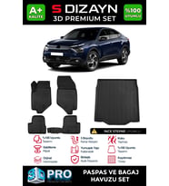 S-Dizayn Citroen C4X 3D Pro Havuzlu Paspas ve Bagaj Havuzu Seti (2'li SET) İnce Stepne 2023 Üzeri A+ Kalite
