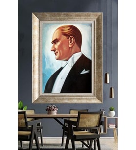 Gümüş Çerçeveli Atatürk Tablo za412