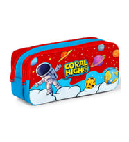 Coral High Kırmızı Mavi Astronot Uzay Desenli İki Bölmeli Kalem Çantası 31045