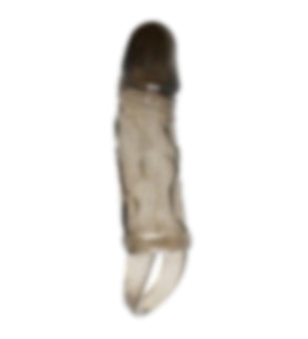 River World 17 cm'lik Siyahi Pe nis Kılıfı 2 cm Dolgulu Uzatmalı Prezervatif Dildo