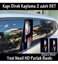 savaşçı maske folyo - 2kapı için 2adet sticker kaplama - tuning modifiye