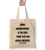 David Beckham Quotes Gift- Vintage Retro Rainbow Style Bez Çanta Uzun Saplı