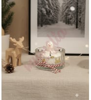 Mumelia Candles Erimiş Kardan Adam - Doğal Soya Cam Bardak Tasarım Mum