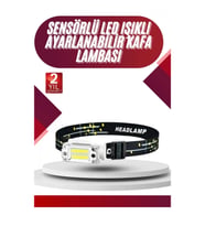Mey İthalat® Yüksek Işıklı Şarjlı ve Sensörlü LED Kafa Lambası Kamp Lambası