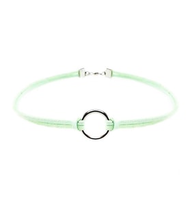 Su Yeşili Renk Kadın Süet Round Choker