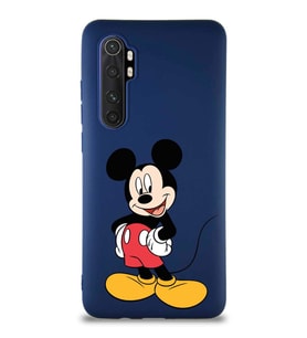 Xiaomi Mi Note 10 Lite Soft Premier Kapak Mickey Mouse-E Tasarımlı Silikon Kılıf - Lacivert (Şeffaf)