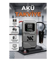 12000 mAh Akü Takviye Cihazı ve Hava Kompresörü Powerbank LED Aydınlatmalı Taşınabilir Araç Kurtarma