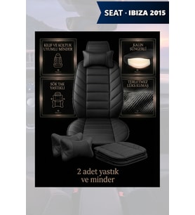 ibiza 2015 Koltuk ve Kılıf uyumlu Lüks Yastık Siyah Minder 2 Minder 2 Yastık