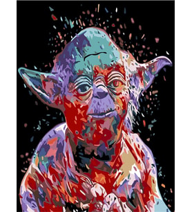 Starwars Yoda Sayılarla Boyama Seti 50x65 cm (Tuvale Gerili)