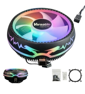 Versatile Intel Uyumlu UFO RGB CPU Fanı 775/115X/1366 İşlemci Soğutucu 3Pin (Çok Renkli)