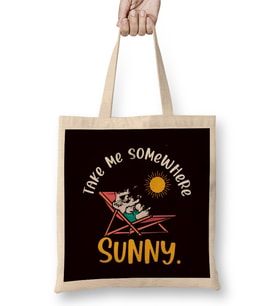 Take Me Somewhere Beach Sunny Vacation Summer Travel Sunset Bez Çanta Uzun Saplı