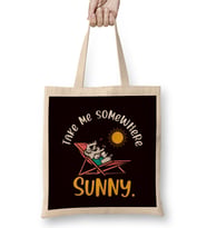 Take Me Somewhere Beach Sunny Vacation Summer Travel Sunset Bez Çanta Uzun Saplı