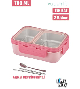Lunch Box 1120 ML (Sızdırmaz,Karışmaz Üç Bölmeli) Sos Kaseli Yeni Nesil Sefer Tası-FFLBOX1