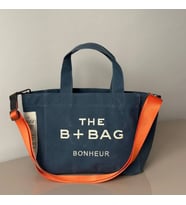 The B+Bag Bonhèur El ve Omuz Çantası Mumlu Kanvas Çanta (Lacivert)