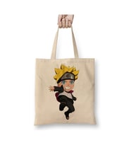Chibi Boruto Uzumaki Bez Çanta Uzun Saplı Alışveriş Çantası Plaj Çantası (Beyaz)