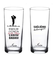 2 li Babalar Günü Kişiye Özel Tasarım Rakı Bardağı 1Ç