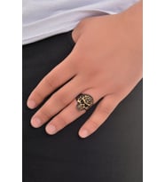 Erkek Bronz Kaplama Kurukafa Yüzük