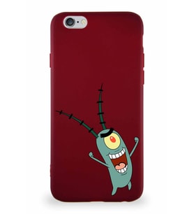 Apple iPhone 6 Soft Premier Kapak Plankton Tasarımlı Silikon Kılıf - Mürdüm (Şeffaf)