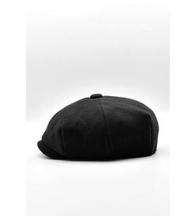 Erkek Dökümlü Kışlık Newsie Kasket Premium Irish Flat Cap Şapka (Siyah)