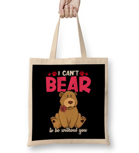 Cute & Funny I Can t Bear To Be Without You Pun Bez Çanta Uzun Saplı