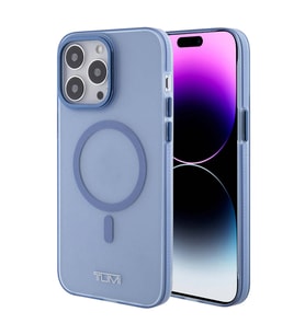 TUMI iPhone 15 Pro Max Kılıf TUMI Orjinal Lisanslı M-safe Şarj Özellikli Buzlu Mat Kapak (Mavi)