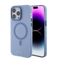 TUMI iPhone 15 Pro Max Kılıf TUMI Orjinal Lisanslı M-safe Şarj Özellikli Buzlu Mat Kapak (Mavi)