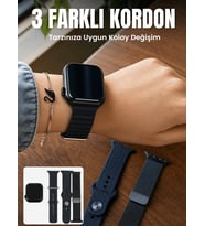 AMOLED Ekranlı Bluetooth Aramalı 3 Kordonlu Akıllı Saat