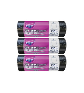 Professional 10'lu Çöp Torbası Jumbo Boy 80 x 110 cm Üçlü Paket