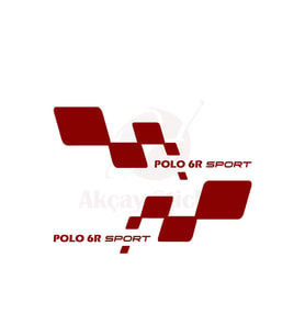 Volkswagen İçin Uyumlu Aksesuar Polo 6R Kapı Altı Sag Sol Takım Set Oto Sticker Kırmızı 40*15 Cm