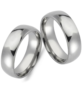 6 mm Bombeli Çelik Alyans Çifti Söz Nişan Yüzüğü cl08 (Metal)