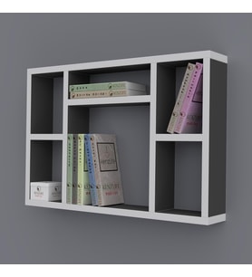 Kenzlife kitaplık neşve 040*060*20 gri duvar rafı
