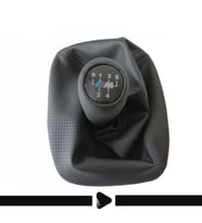 Bmw E30-E34  için Topuzlu Vites Körüğü 5 İleri Siyah Noktalı (Beyaz)