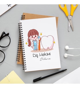 Diş Hekimi Tasarımlı Defter Kişiye Özel