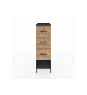 Kronos Dolap 3 Çekmeceli 44x59x134 Antrasit-Çam