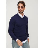 Chuba Erkek Lacivert V Yaka Triko Kazak 20W151