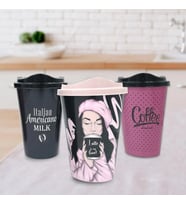 Durukar® 3 Adet Kahve Bardağı Seti Dekoratif Plastik Kahve Muhafaza Bardağı